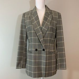 H&M Double-Breasted Checked Jacket Size 10